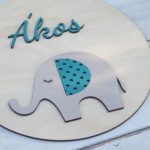 Névtábla gyerekszobába - elefánt