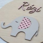 Névtábla gyerekszobába - elefánt