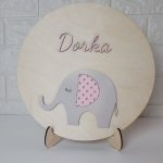Névtábla gyerekszobába - elefánt