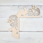 Húsvéti ajtódekoráció, natúr, díszíthető - nyuszis