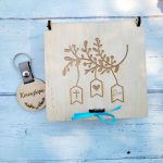 Keresztszülő felkérő fa kulcstartóval